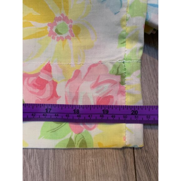 Vintage Floral Flat and Pillowcases By Piquot 70’s Iron Muslin Full Flat Top She - Picture 4 of 4